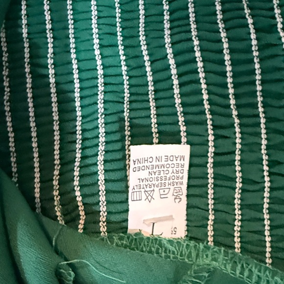 Women’s Aisbei Green Wide Leg One Shoulder Adjustable Strap Jumpsuit w/ Pockets - Picture 2 of 4